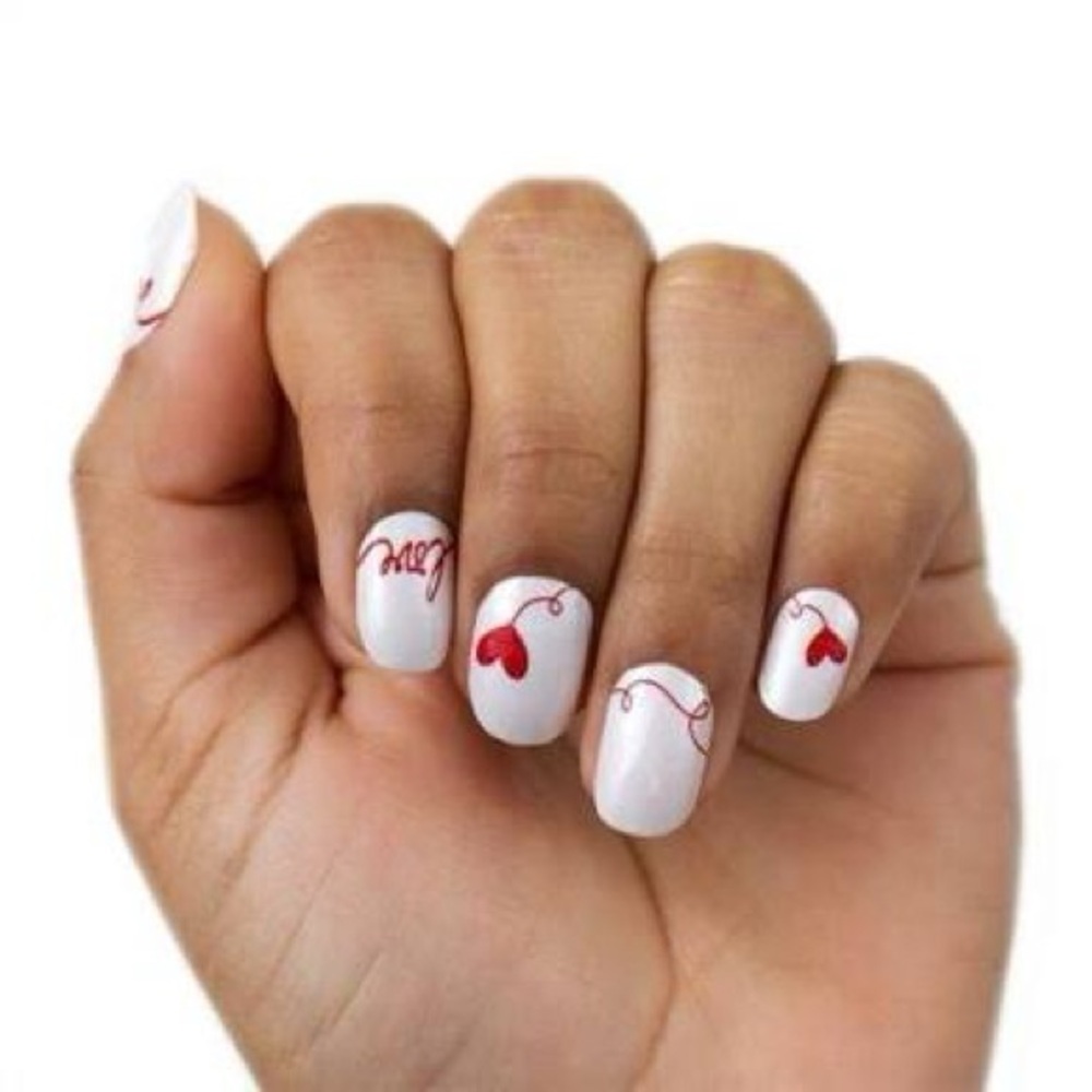 LOVE LETTER Retired Color Street Red & White Valentine’s Day Nail Set Love Nails - Picture 5 of 7